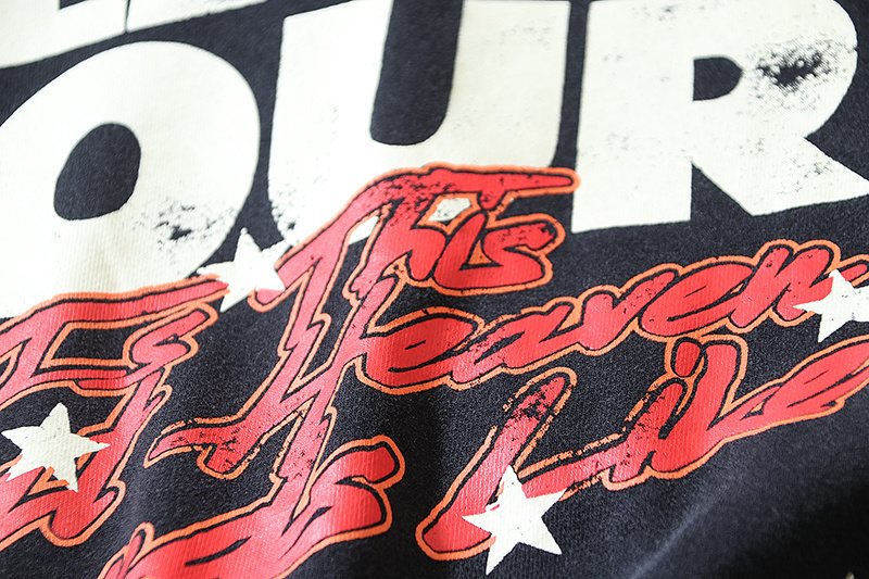HS Tour Washed Black Graphic Hoodie ¡ª detail