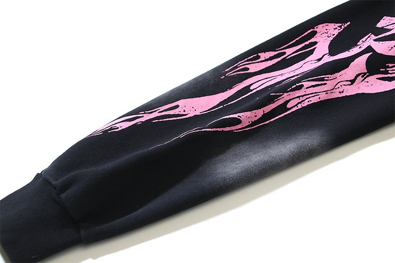 HS Washed Black Graphic Pullover Hoodie ¡ª detail