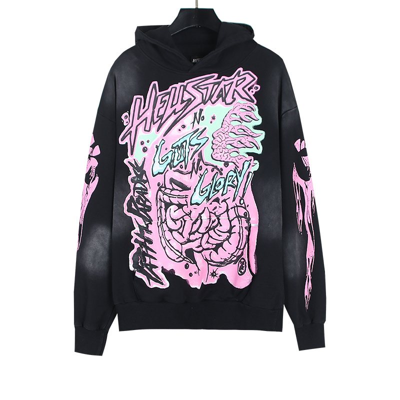 HS Washed Black Graphic Pullover Hoodie ¡ª hero