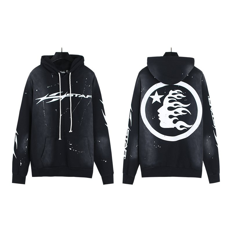 HS Washed Flame Graphic Hoodie ¡ª front