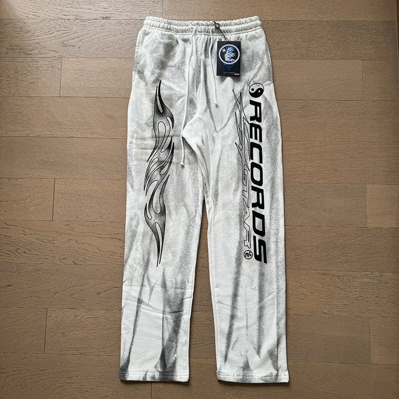 HS Records Graphic Washed White Pants ¡ª context