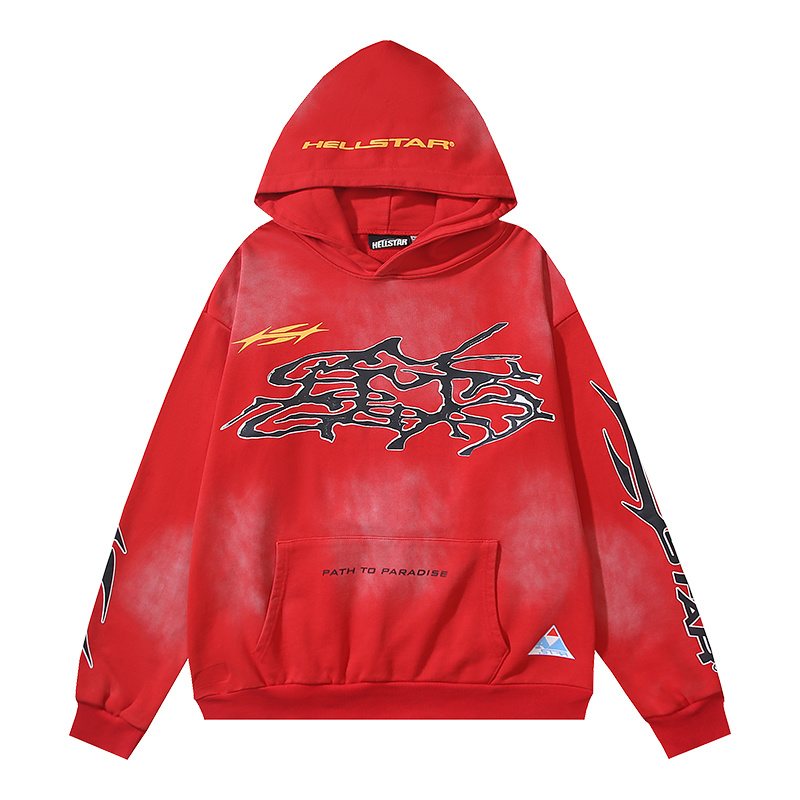 HS Washed Red Graphic Hoodie ¡ª front