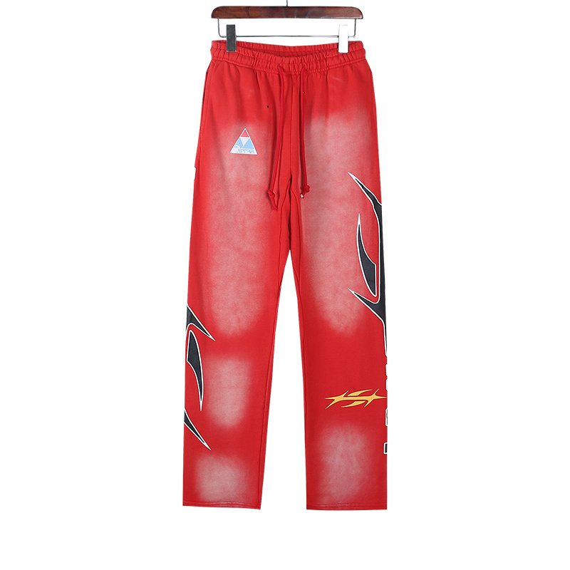 HS Washed Red Straight-Leg Sweatpants ¡ª front