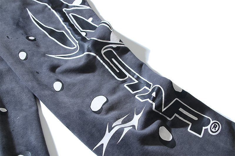 HS Washed Dark Gray Graphic Sweatpants ¡ª detail