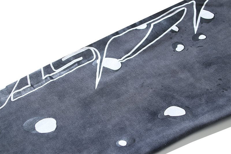 HS Washed Dark Gray Graphic Sweatpants ¡ª detail