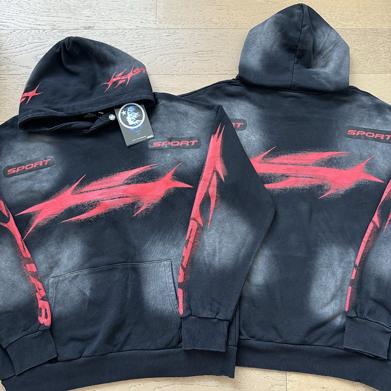 HS Sport Graphic Hoodie - Washed Black ¡ª context