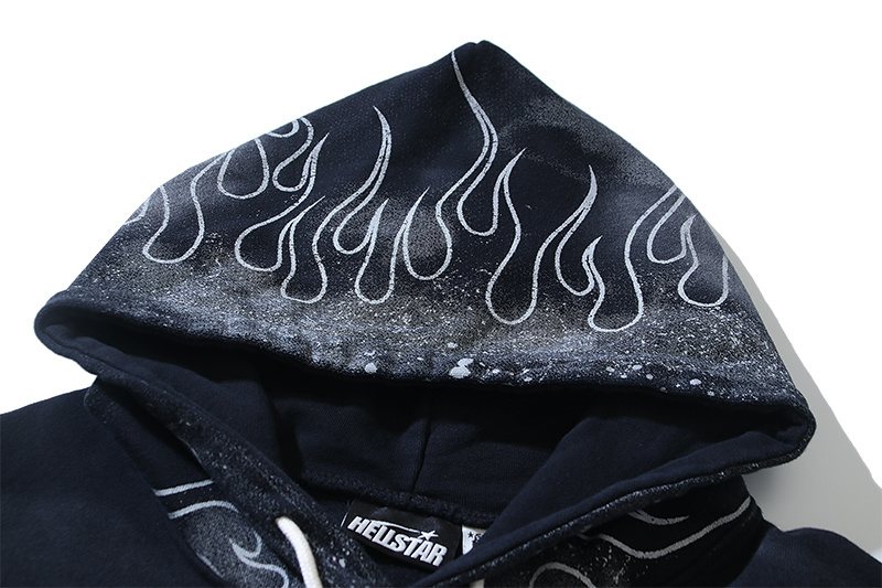 HS Washed Black Records Graphic Hoodie ¡ª detail