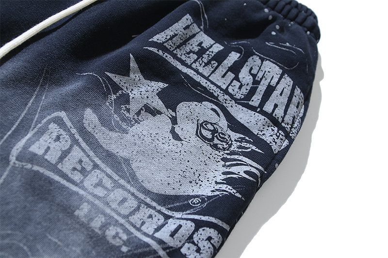 HS Records Rhinestone Flared Sweatpants ¡ª detail