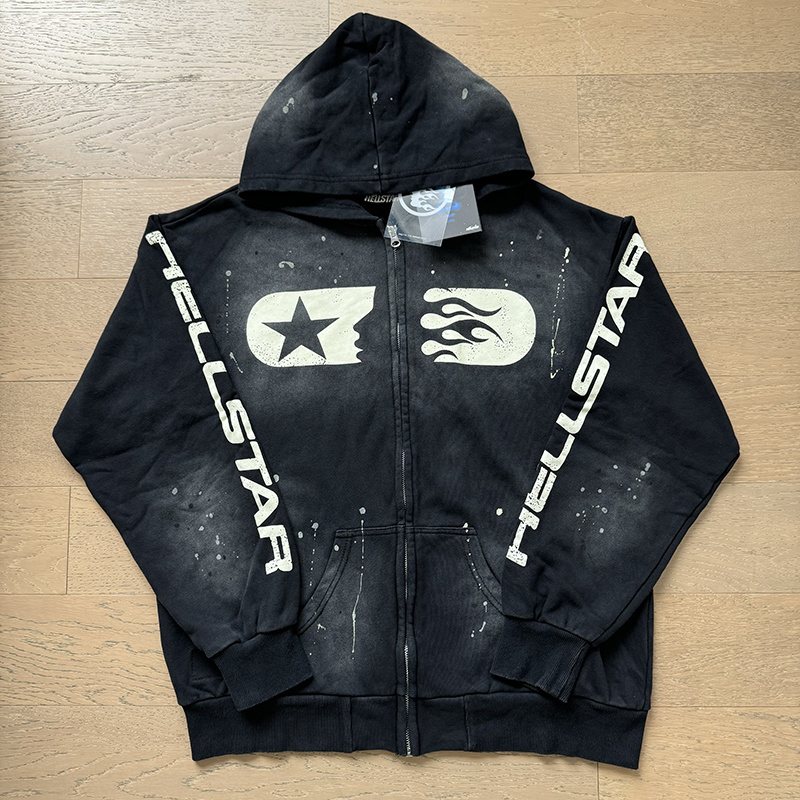 HS Paint-Splatter Zip-Up Hoodie ¡ª context