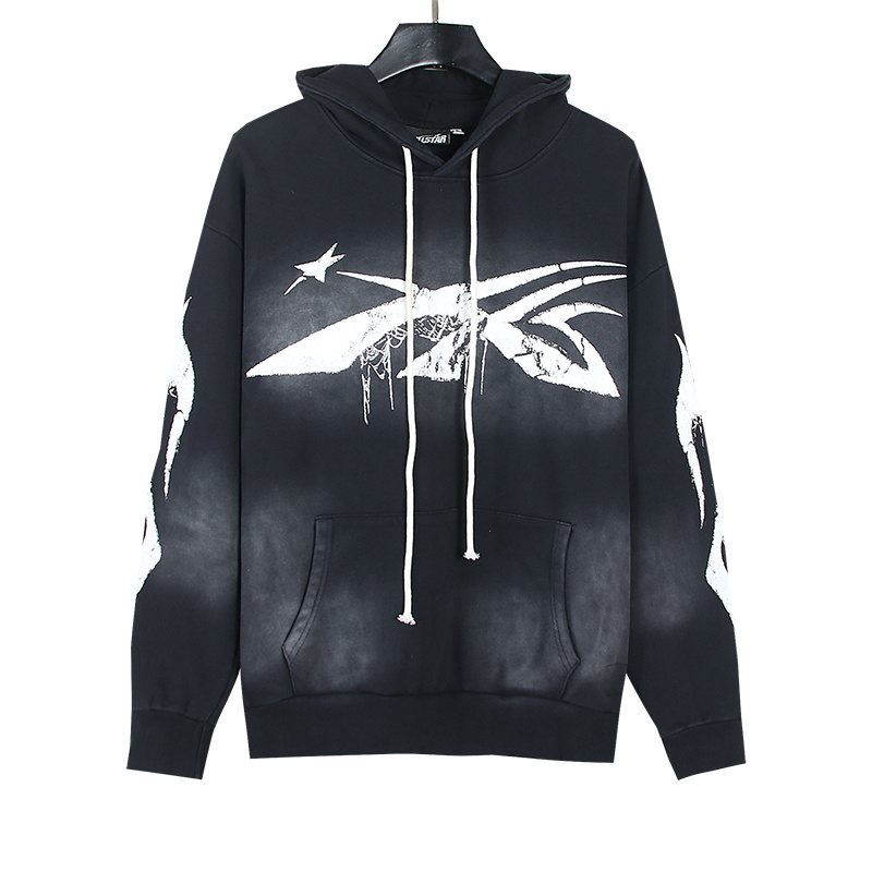 HS Washed Black Graphic Pullover Hoodie ¡ª hero