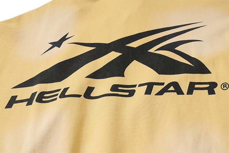 HS Washed Yellow Graphic Zip Hoodie ¡ª detail