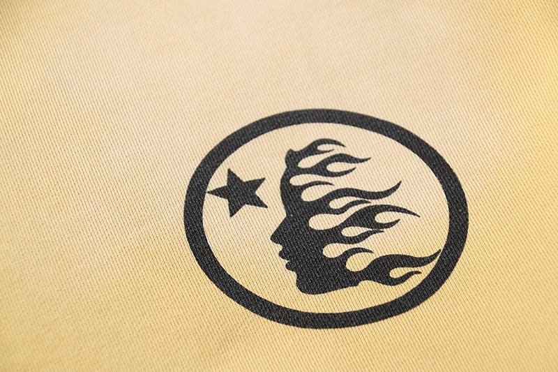 HS Washed Yellow Graphic Zip Hoodie ¡ª detail