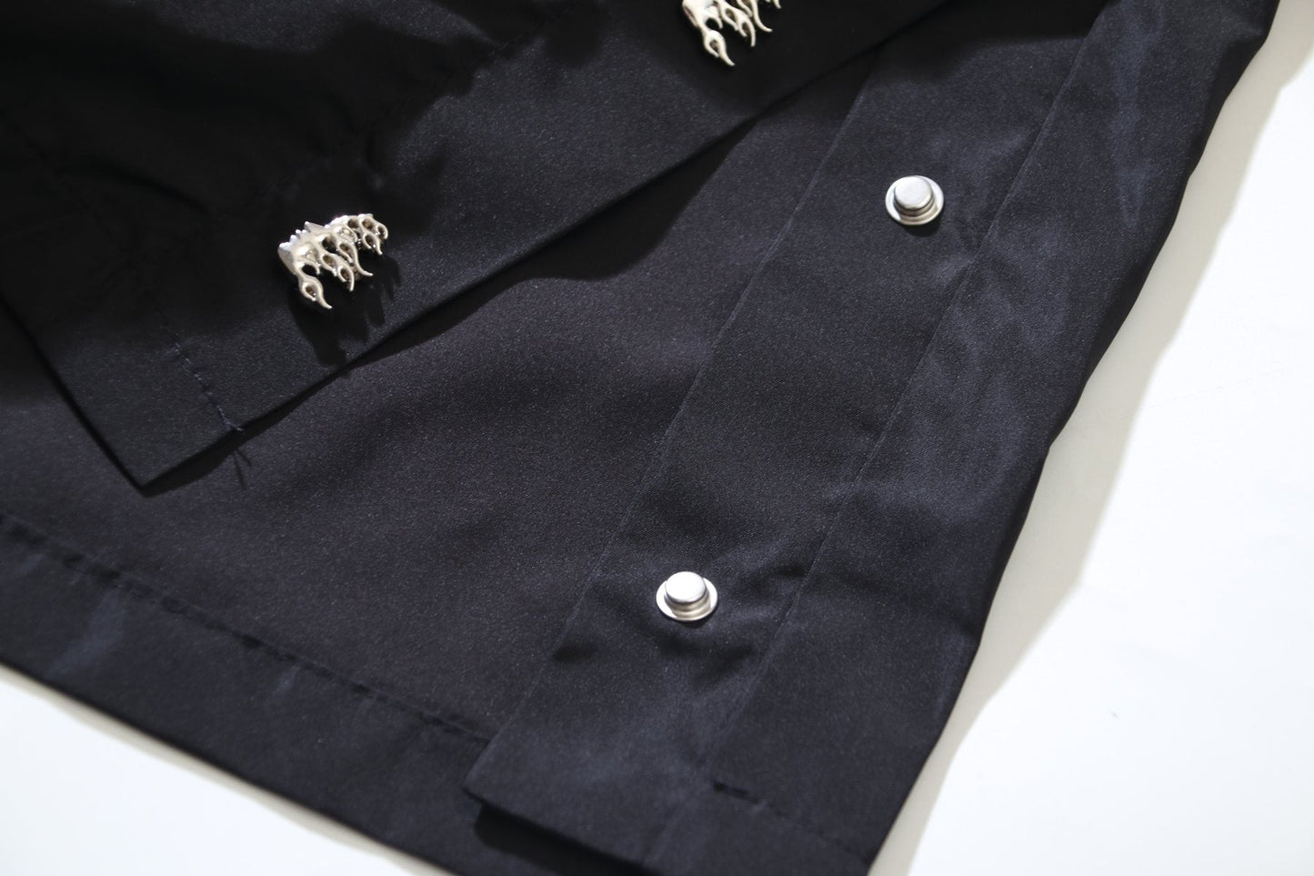 HS Side Button Wide-Leg Pants - Black ¡ª detail