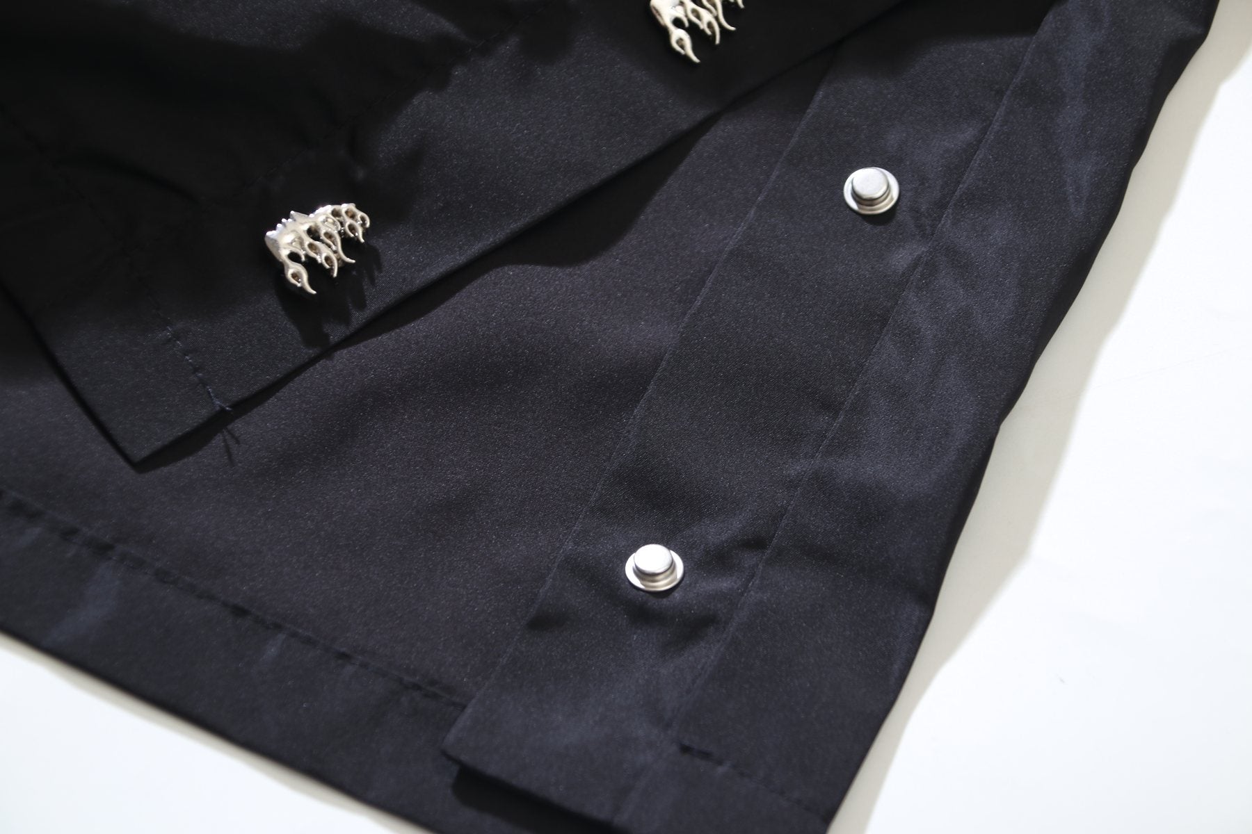 HS Side Button Wide-Leg Pants - Black ¡ª detail