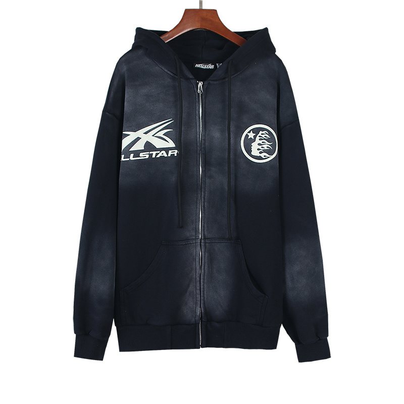HS Washed Splatter Zip Hoodie ¡ª front