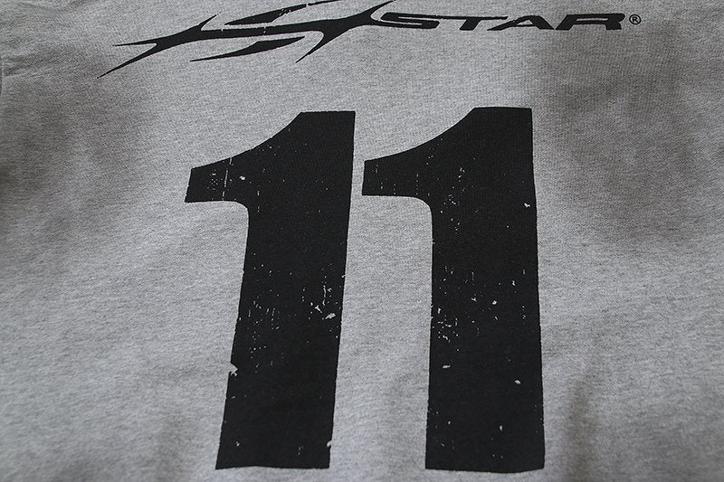 HS Washed Gray Zip-Up Graphic Hoodie ¡ª detail