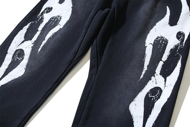 HS Washed Black Front Graphic Sweatpants ¡ª detail