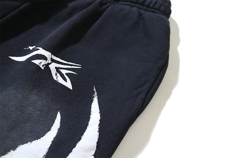 HS Washed Black Front Graphic Sweatpants ¡ª detail