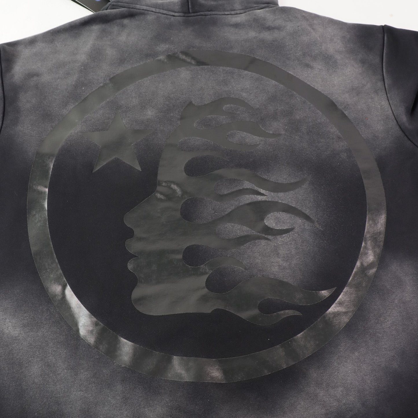 HS Washed Black Graphic Hoodie ¡ª detail