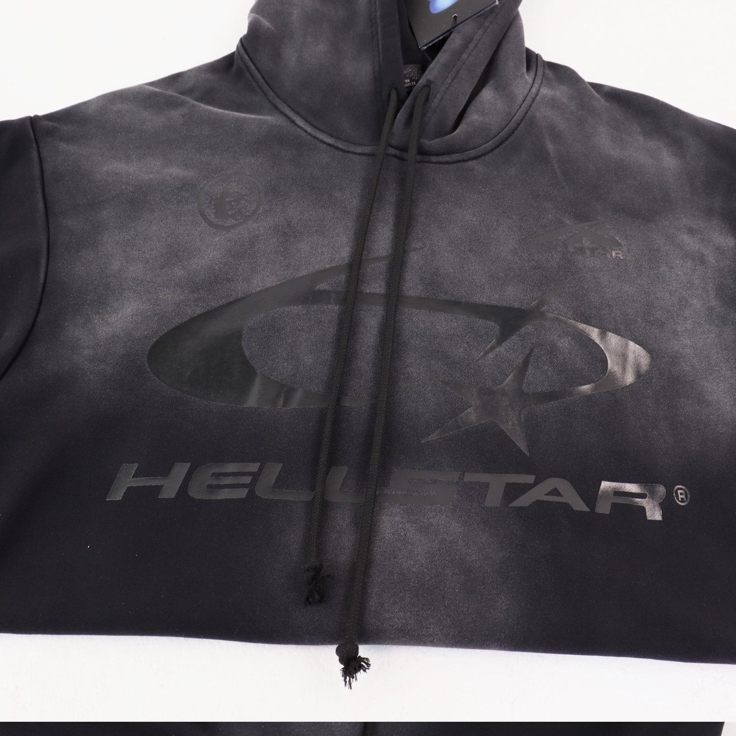 HS Washed Black Graphic Hoodie ¡ª detail