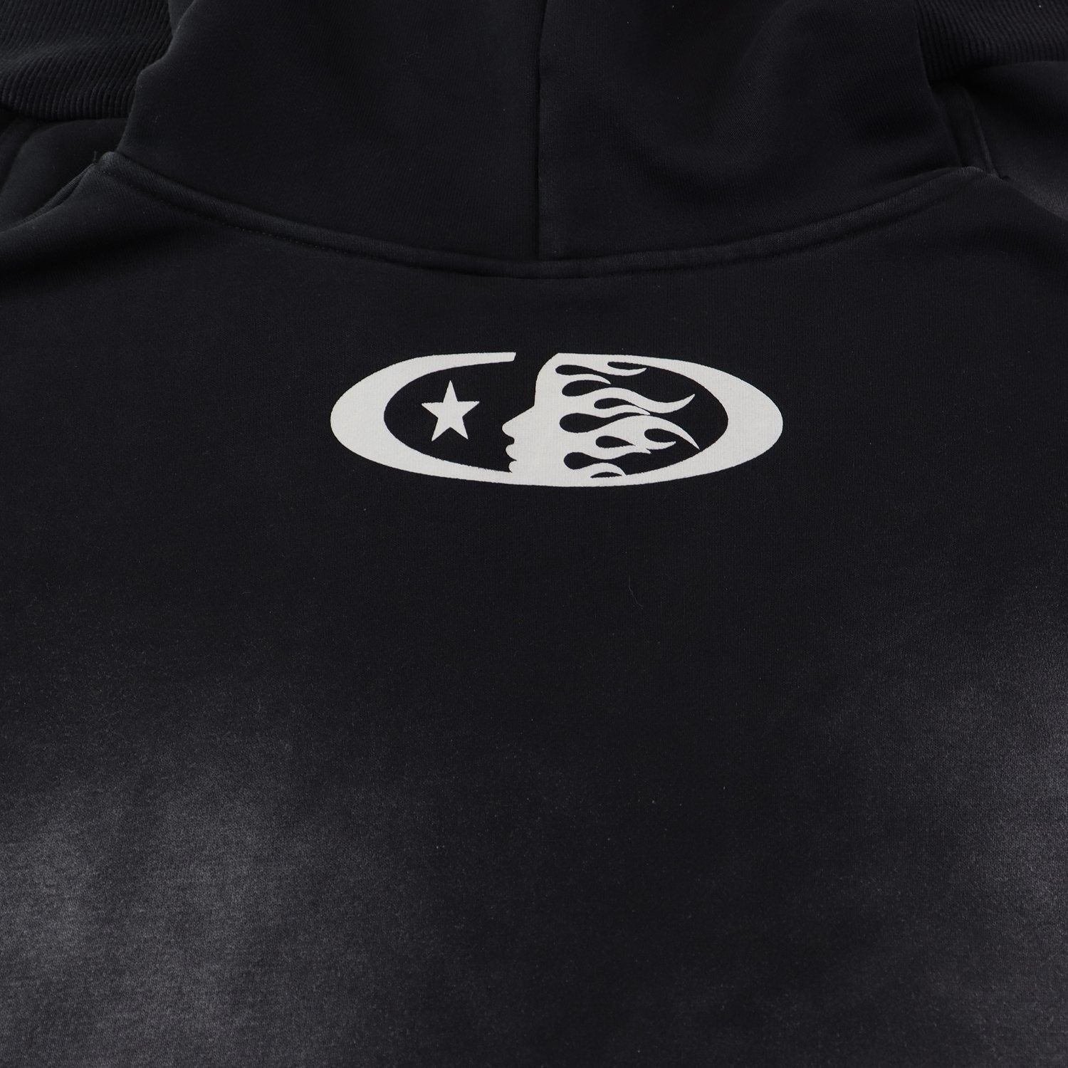 HS Washed Black Graphic Hoodie ¡ª detail