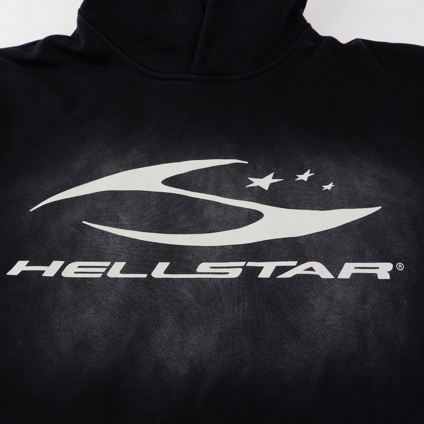 HS Washed Black Graphic Hoodie ¡ª detail