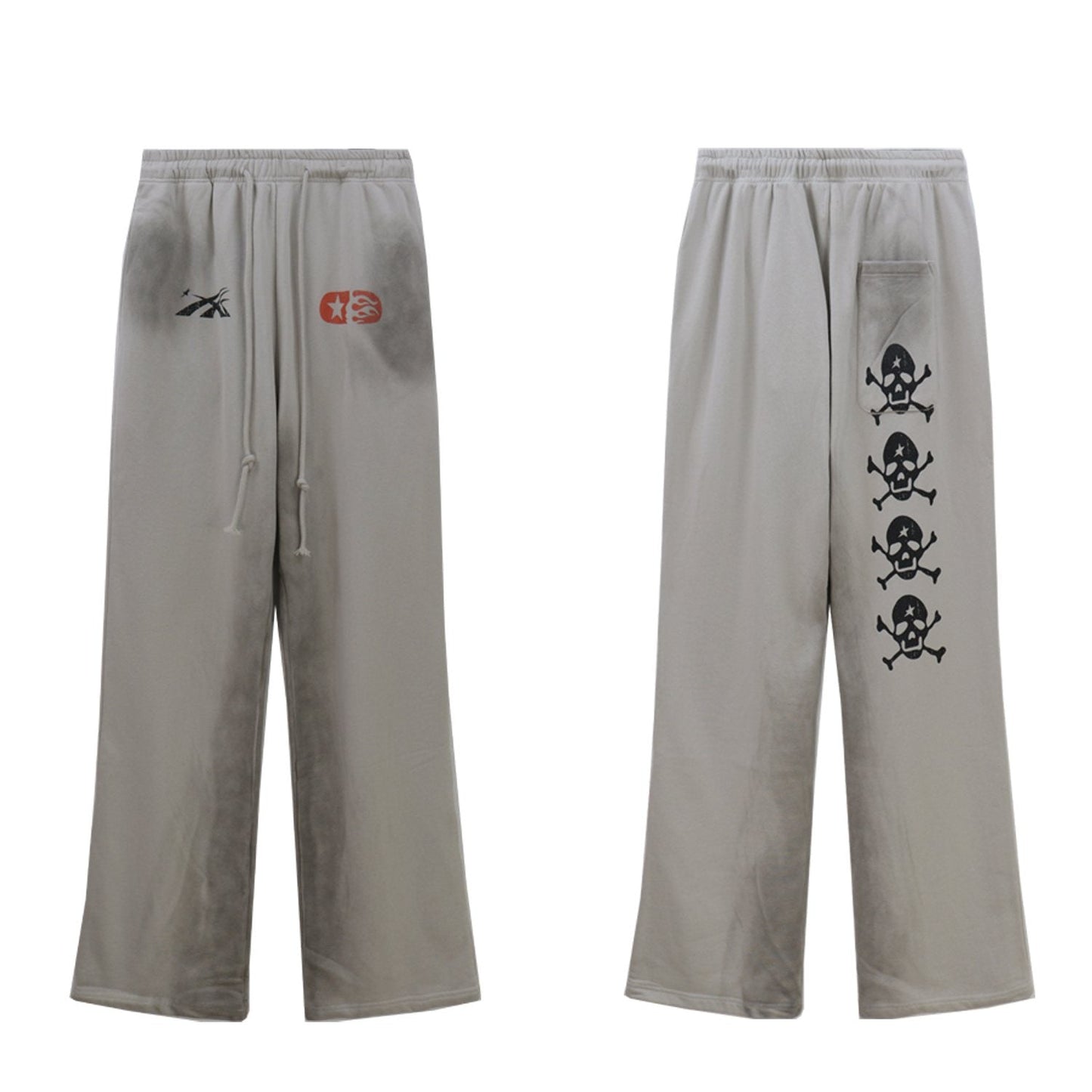 HS Skull Graphic Hoodie & Sweatpants Set ¡ª front
