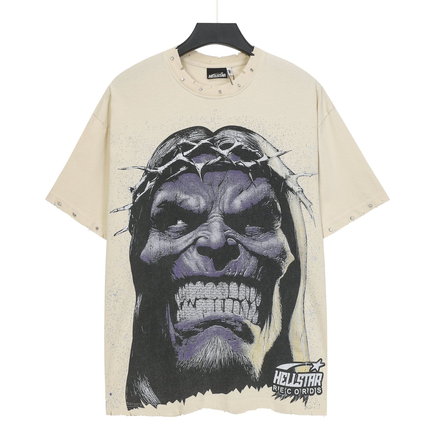 HS Bigger Than Satan Studded Graphic T-Shirt ¡ª front