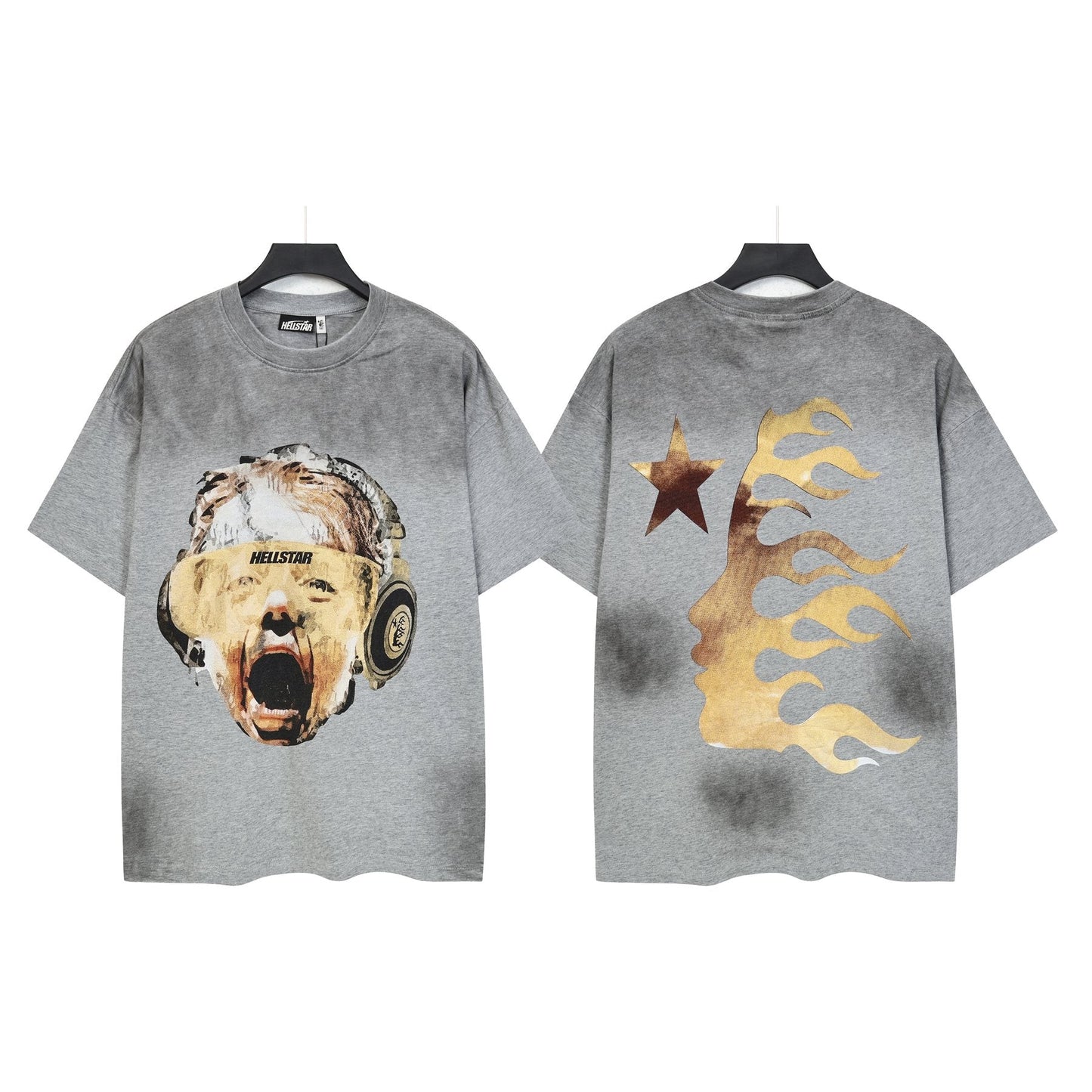 HS Screaming Head Star Graphic T-Shirt ¡ª front