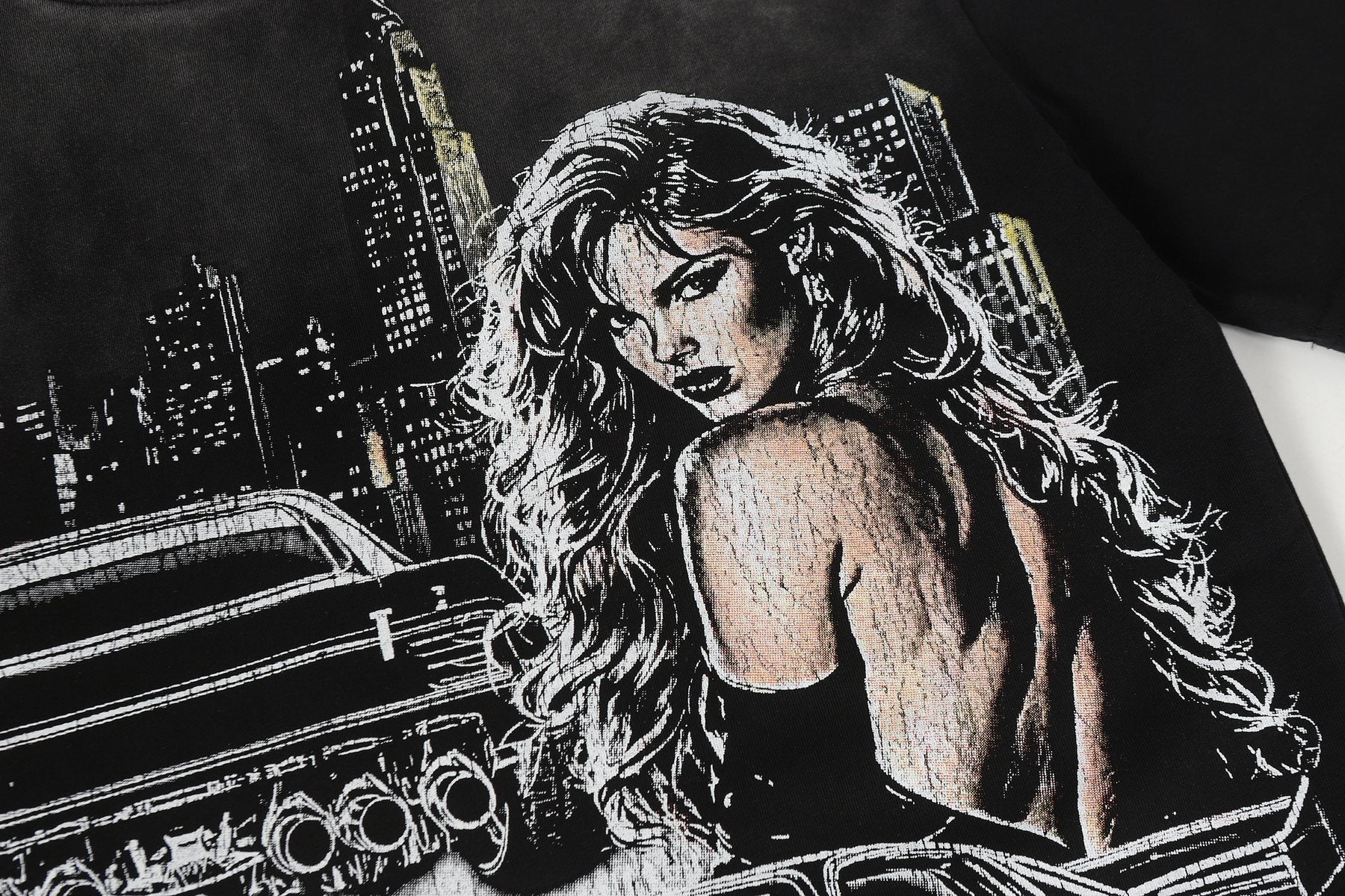 HS Records Studio Acid-Wash T-Shirt ¡ª detail