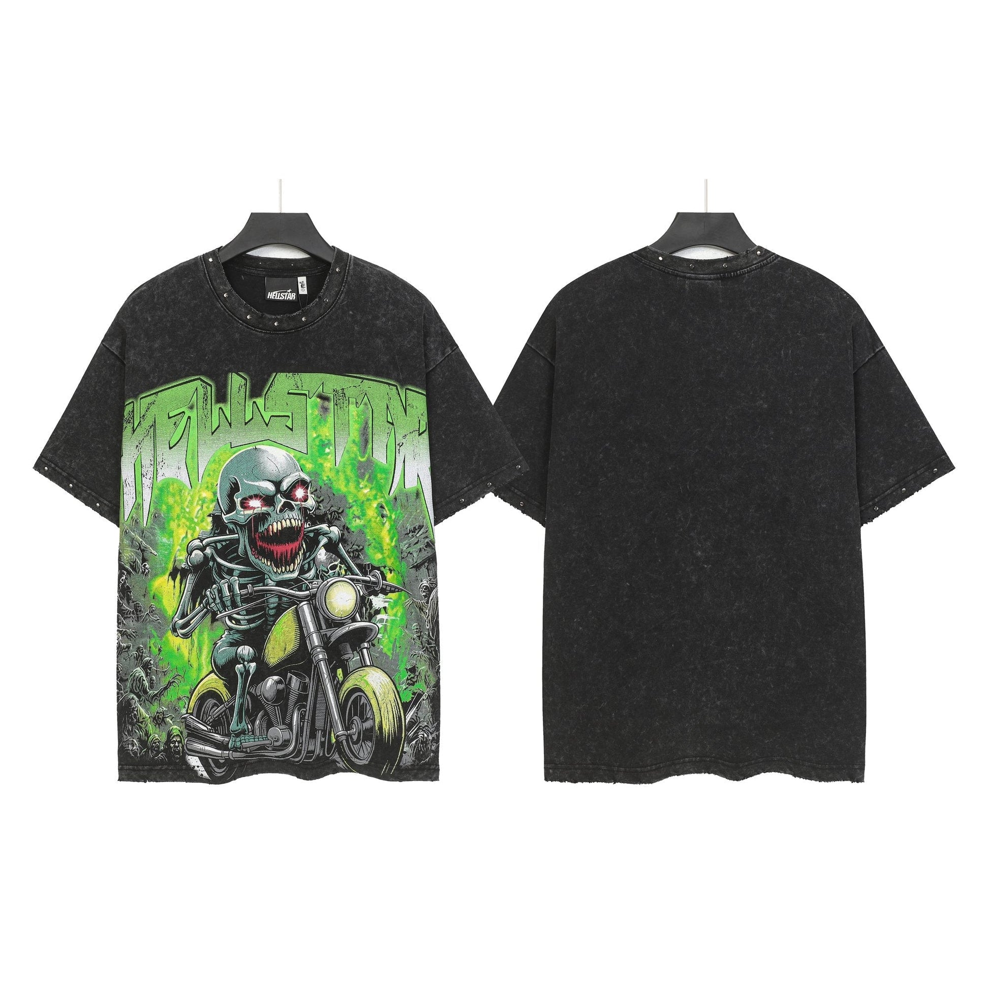 HS Skull Motorcycle Acid-Wash T-Shirt ¡ª hero