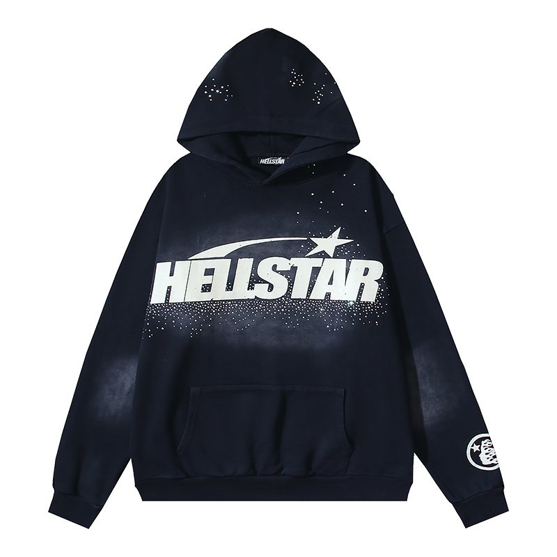HS Washed Black Rhinestone Face Flame Graphic Hoodie ¡ª hero