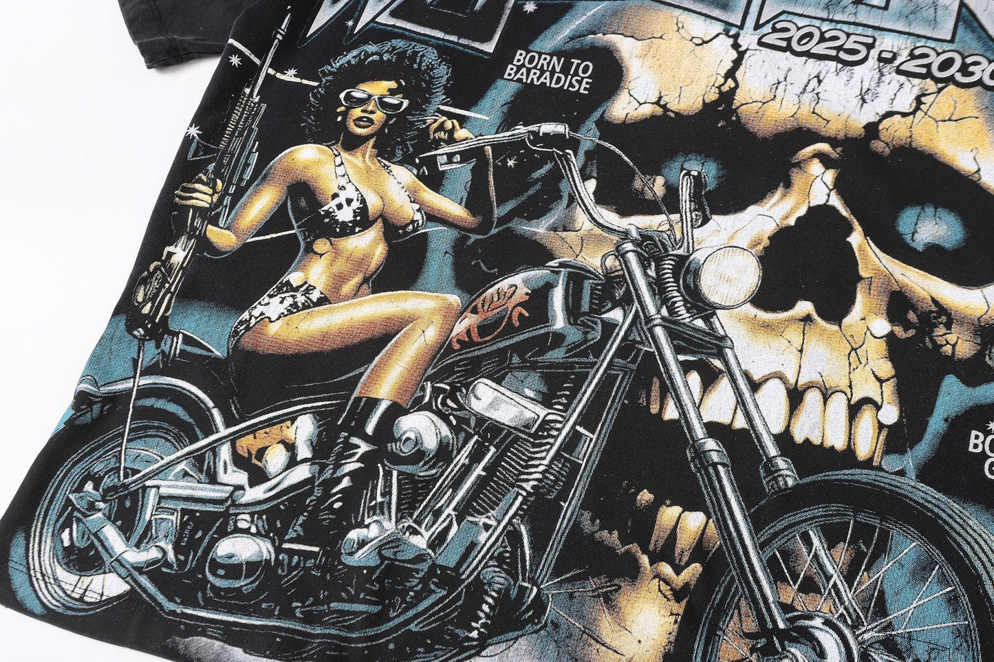 HS Biker Skull Flame Graphic T-Shirt ¡ª detail