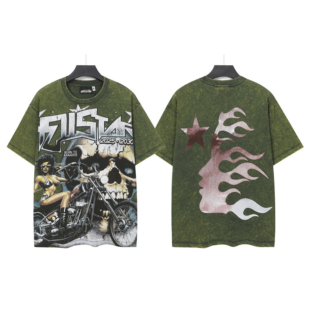 HS Biker Skull Flame Graphic T-Shirt ¡ª comparison