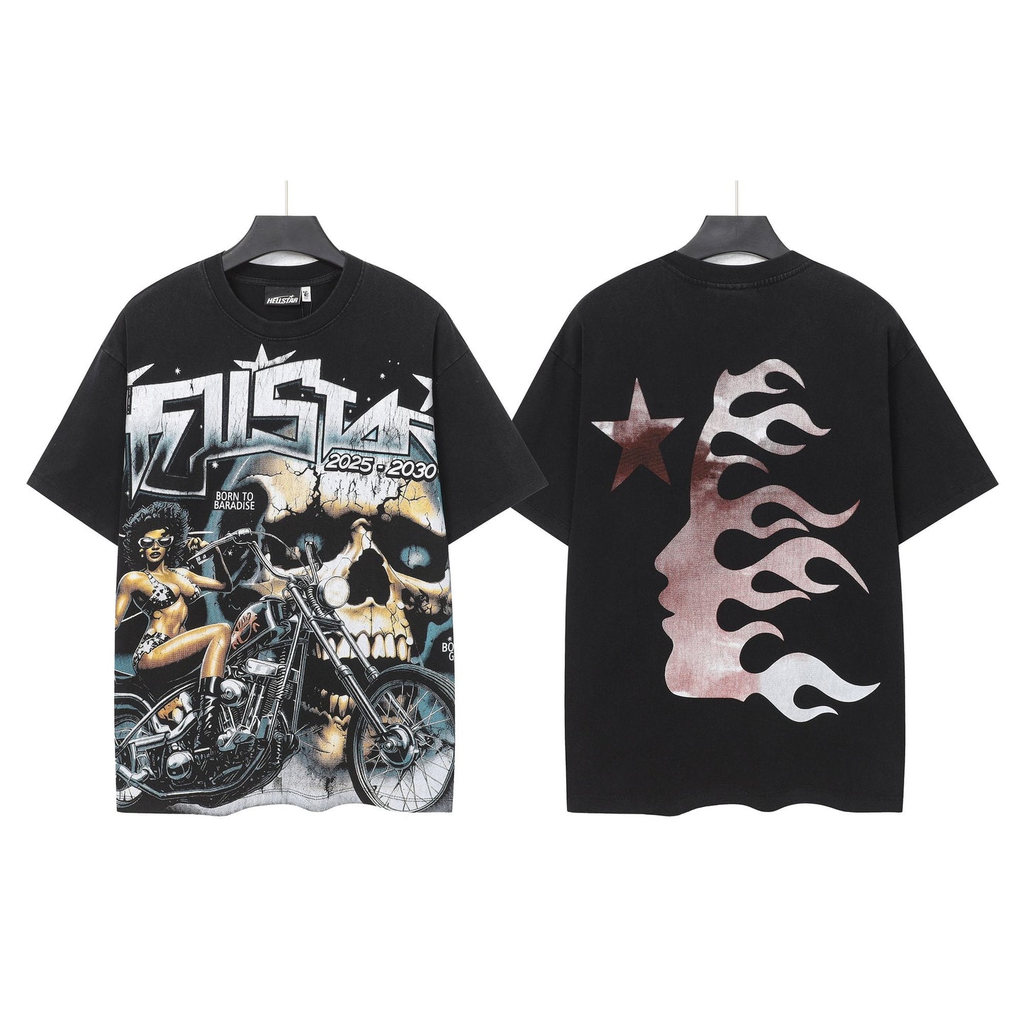 HS Biker Skull Flame Graphic T-Shirt ¡ª hero