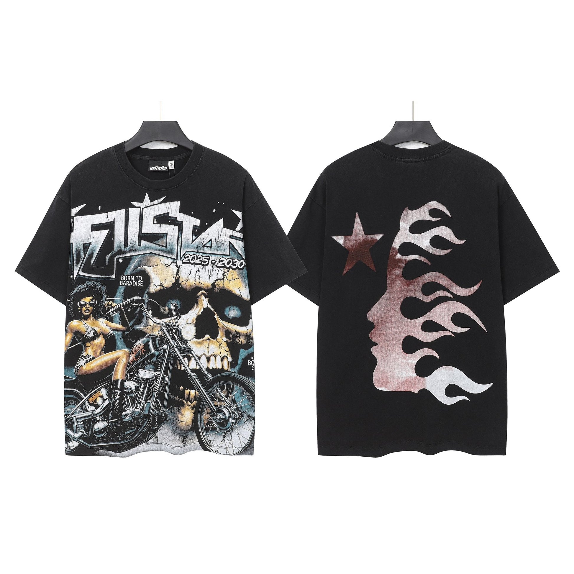 HS Biker Skull Flame Graphic T-Shirt ¡ª hero