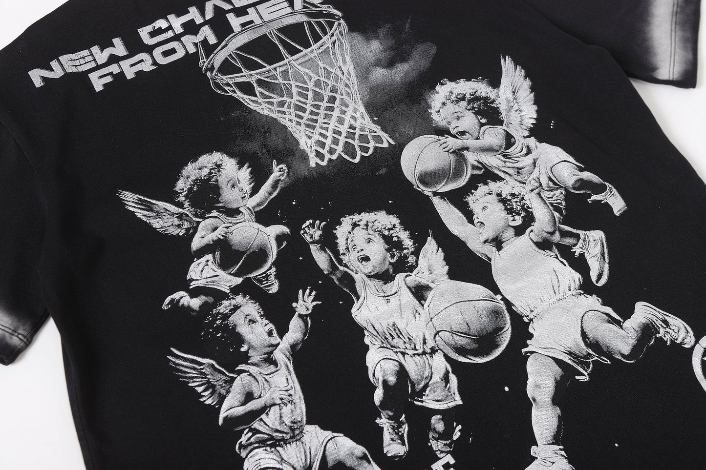 HS Path to Paradise Basketball Cherub Graphic T-Shirt ¡ª detail