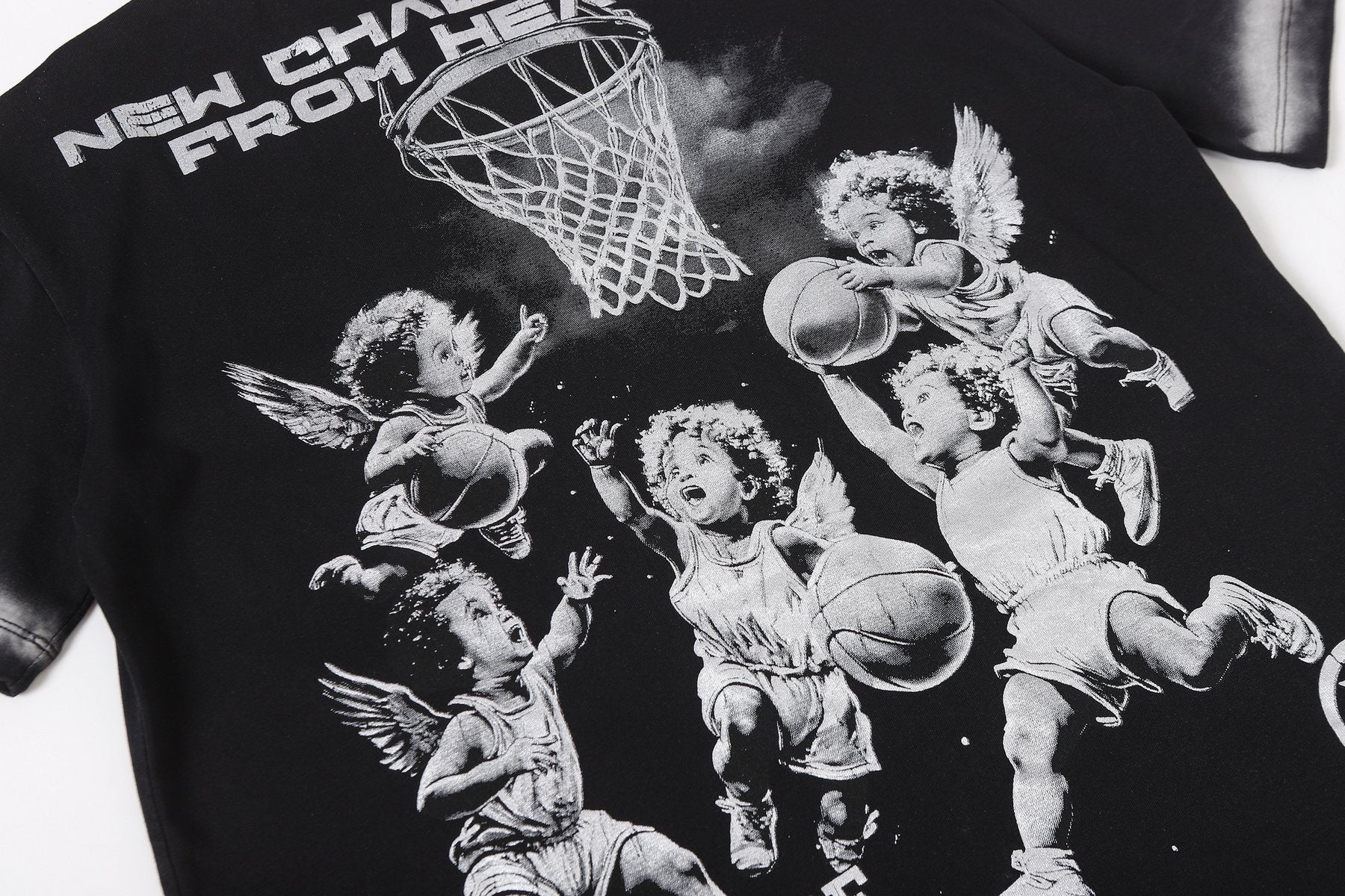HS Path to Paradise Basketball Cherub Graphic T-Shirt ¡ª detail