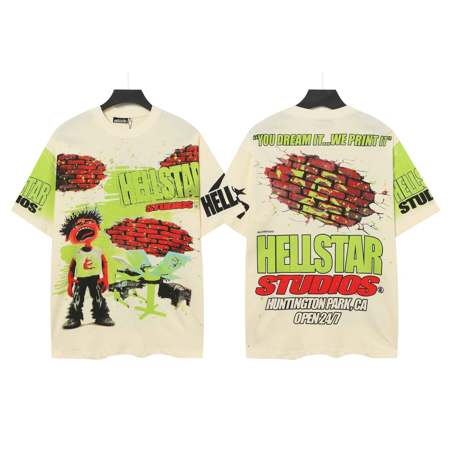 HS Brick Wall Open 24/7 Graphic T-Shirt ¡ª front