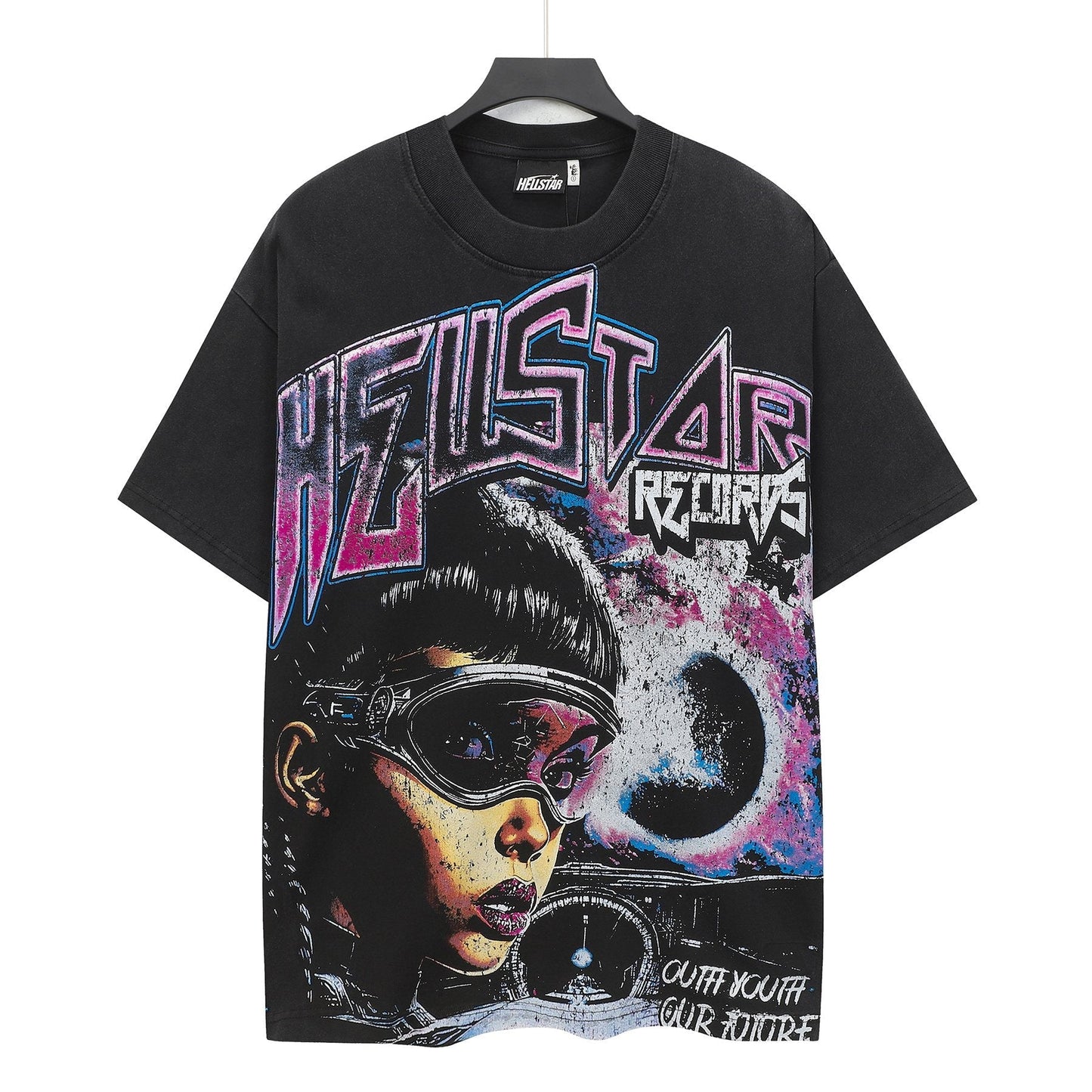HS Futuristic Face Graphic T-Shirt ¡ª front