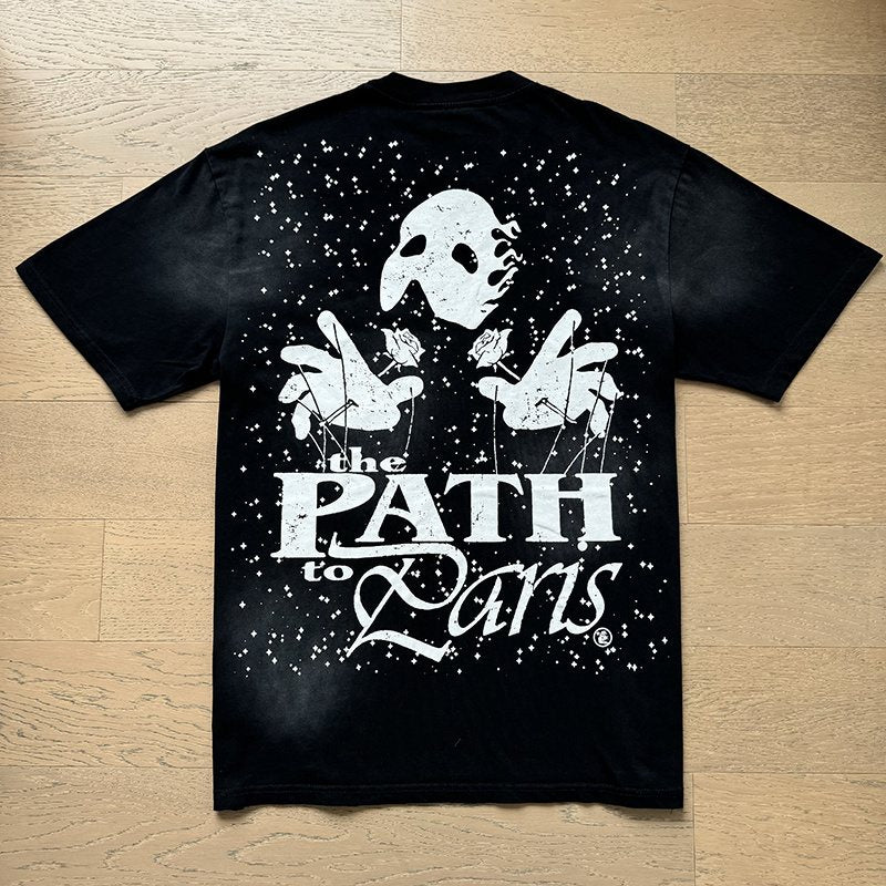 HS Path to Paris Skull & Rose Graphic T-Shirt ¡ª back