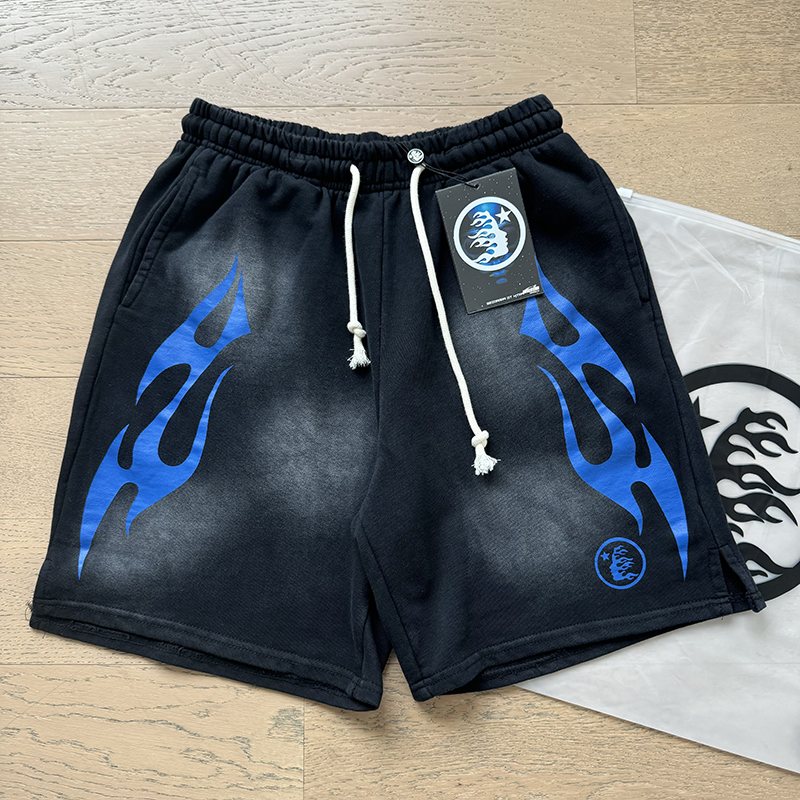 HS Washed Flame Graphic Shorts ¡ª front