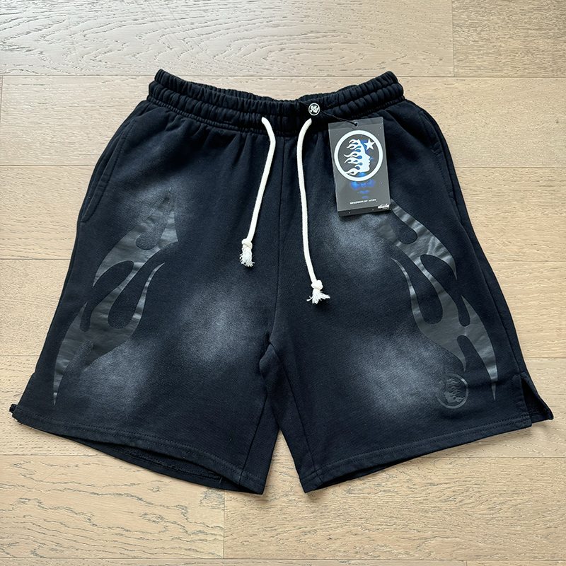 HS Washed Flame Graphic Shorts ¡ª front