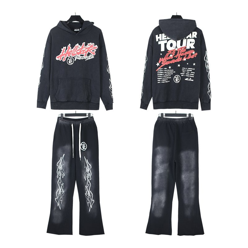 HS Tour Back Flame Hoodie & Pants Set ¡ª front