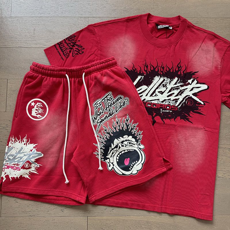 HS Records Flame Face Short-Sleeve Set ¡ª front