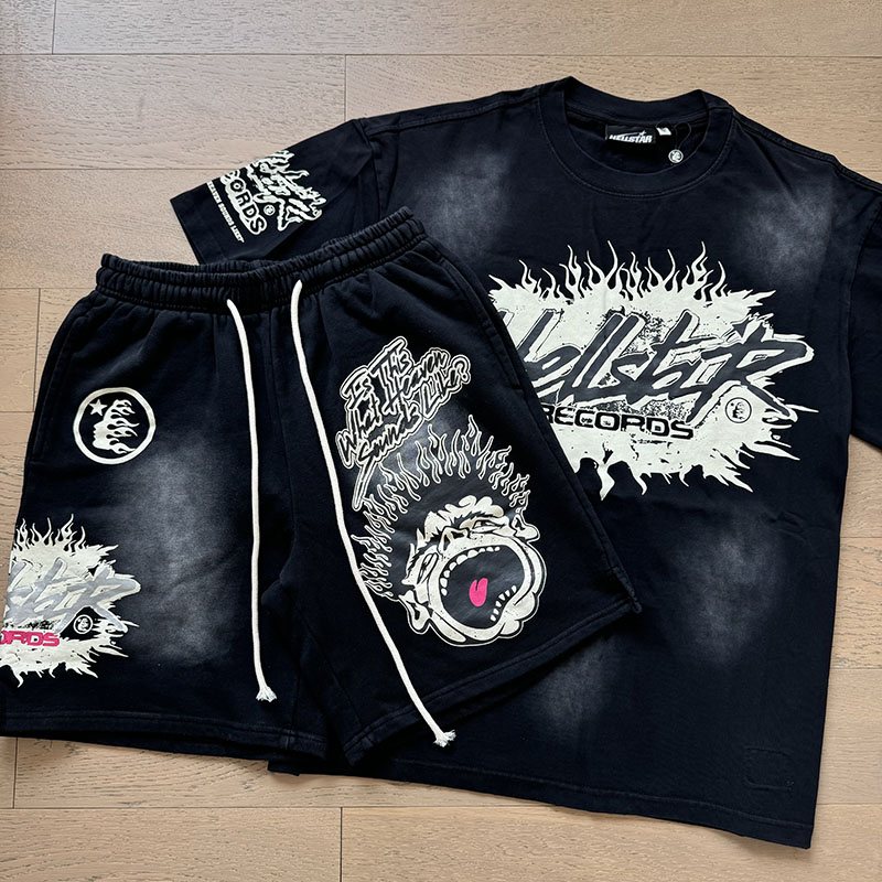 HS Records Flame Face Short-Sleeve Set ¡ª front