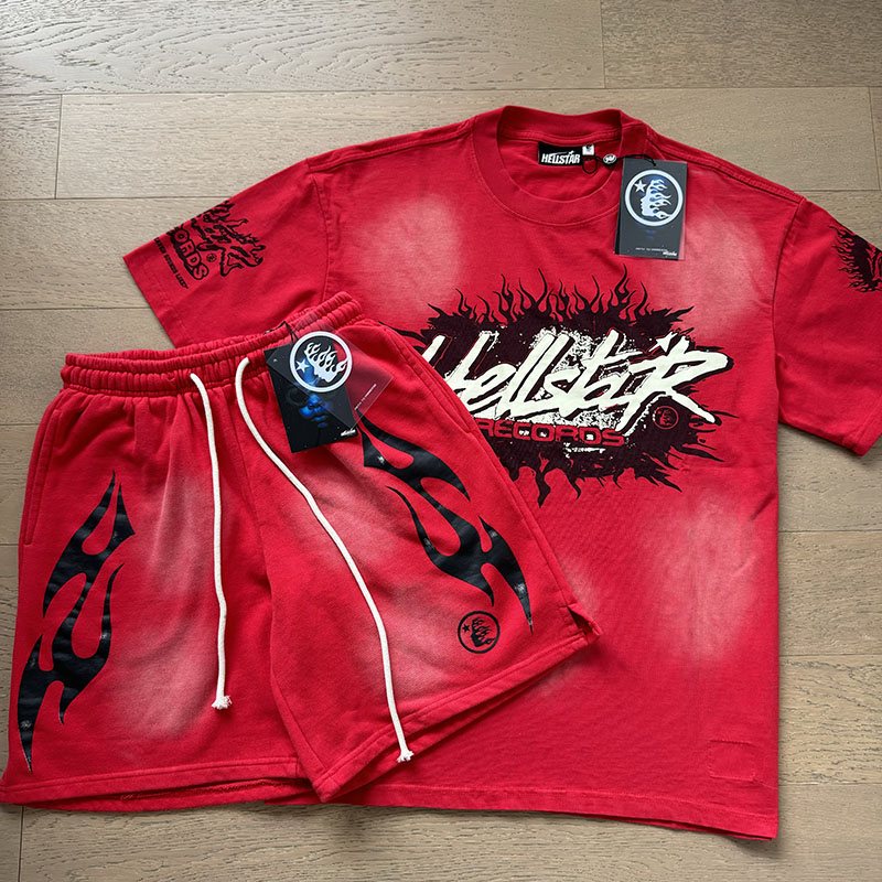 HS Records Splatter T-Shirt & Shorts Set ¡ª front