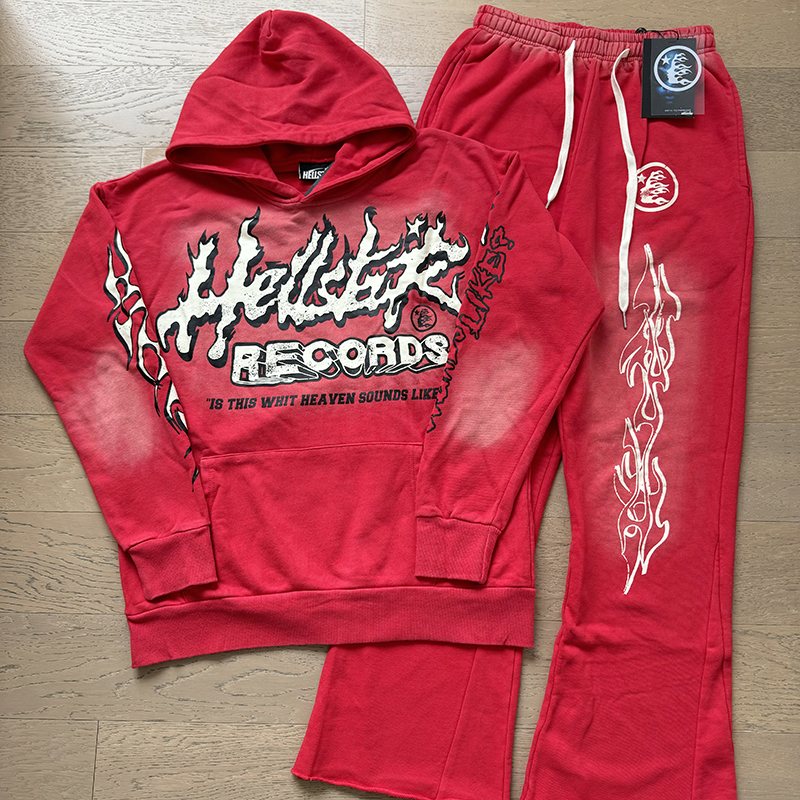 HS Flame Graphic Hoodie and Sweatpants Set ¡ª front