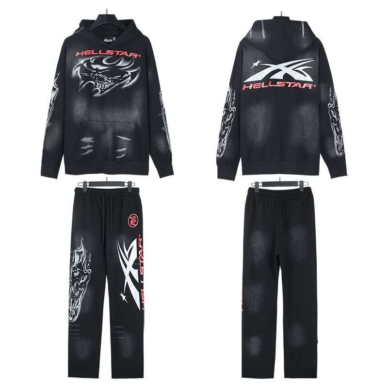 HS Dragon Graphic Hoodie & Pants Set ¡ª front