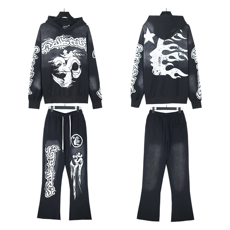 HS Skull Flame Hoodie & Pants Set ¡ª front